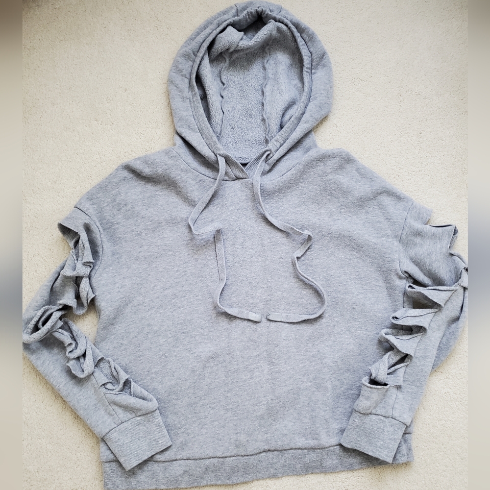 Alo Yoga Slay Long Sleeve Gray Hoodie Sweatshirt szS
